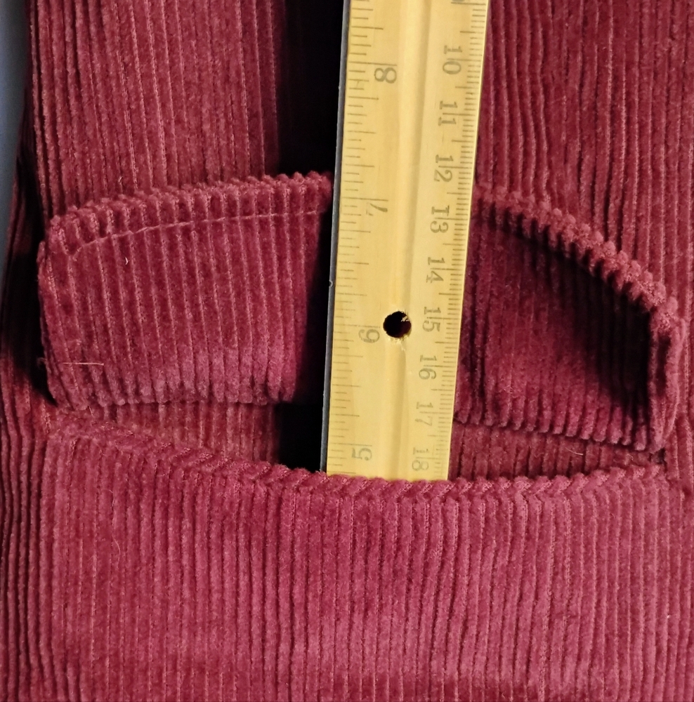 Vintage Burgundy Corduroy Jacket Blazer Women's Sz 9/10 Cotton Nylon Lined Y-3 - Picture 6 of 11